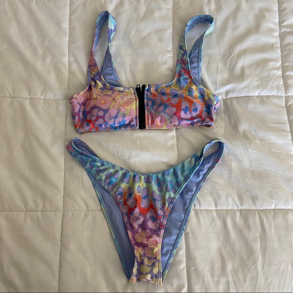 Forever 21 rainbow cheetah swimsuit